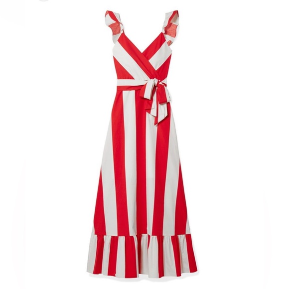 Alice + Olivia
Fernanda Flutter-Straps Wide-Stripe Cotton Maxi Dress - Picture 6 of 16